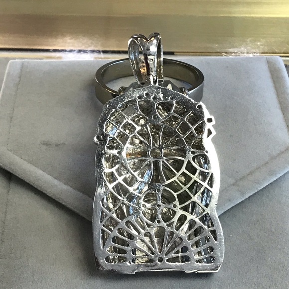 Custom Sterling Silver and CZ large Jesus Pendant - Picture 7 of 7